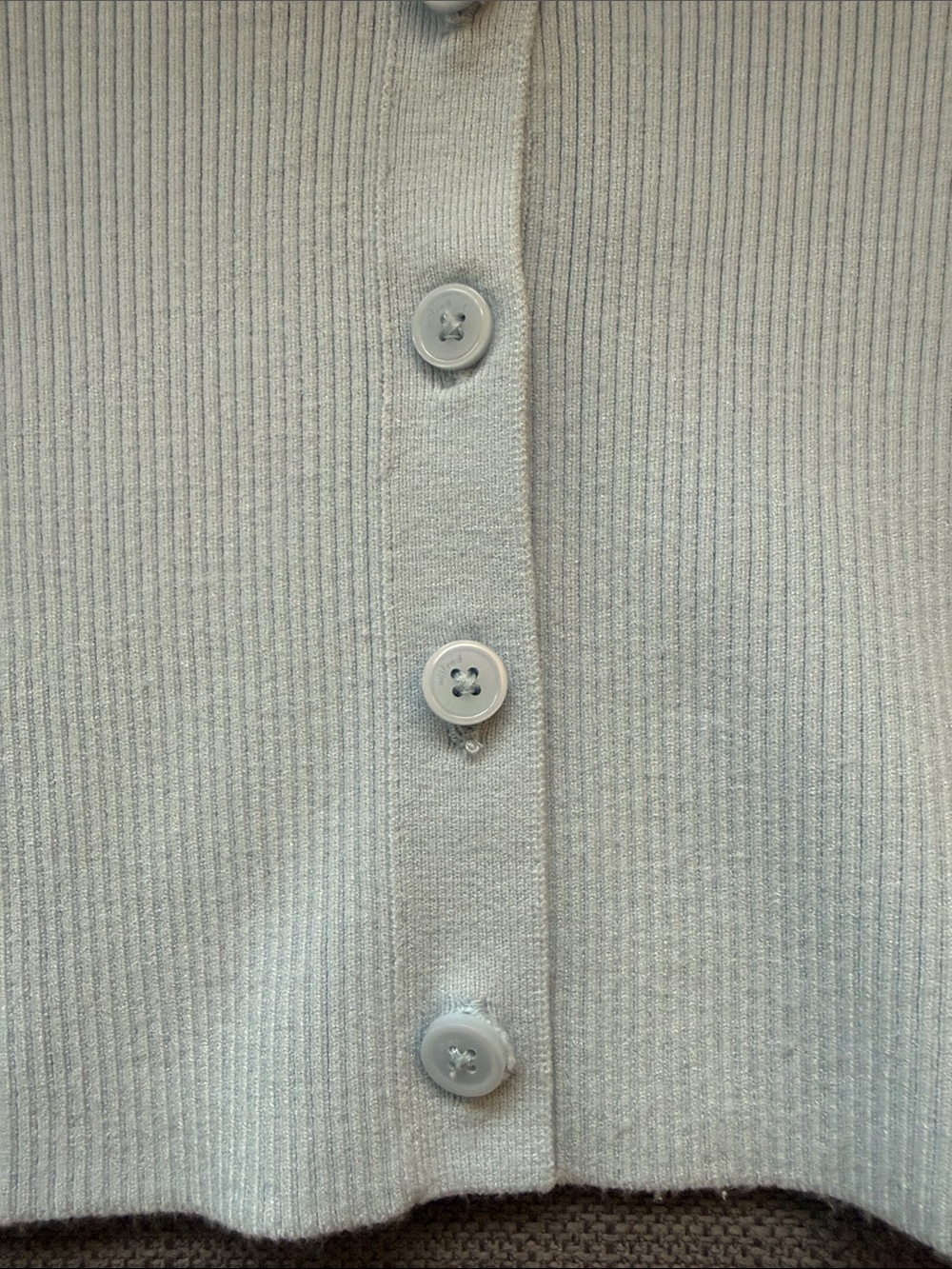 Wilfred Size 2XS Light Blue Women's Button-Up Ribbed Waist Sweater - Picture 3 of 6